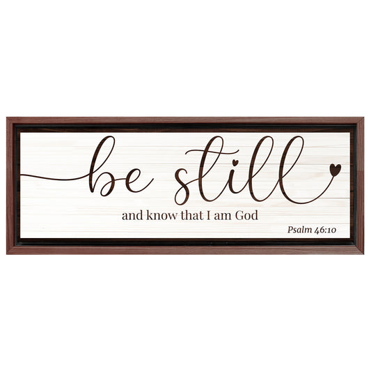 Save 33% When You Add A Frame To Your 60x20 Be Still And Know That I am God Faith Sign VII Canvas Now