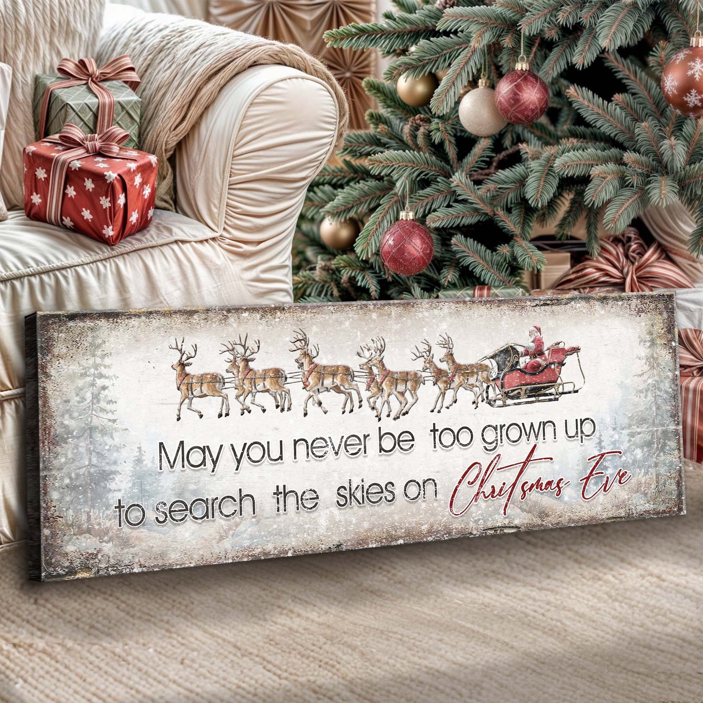 Search The Skies On Christmas Eve Sign II - Image by Tailored Canvases