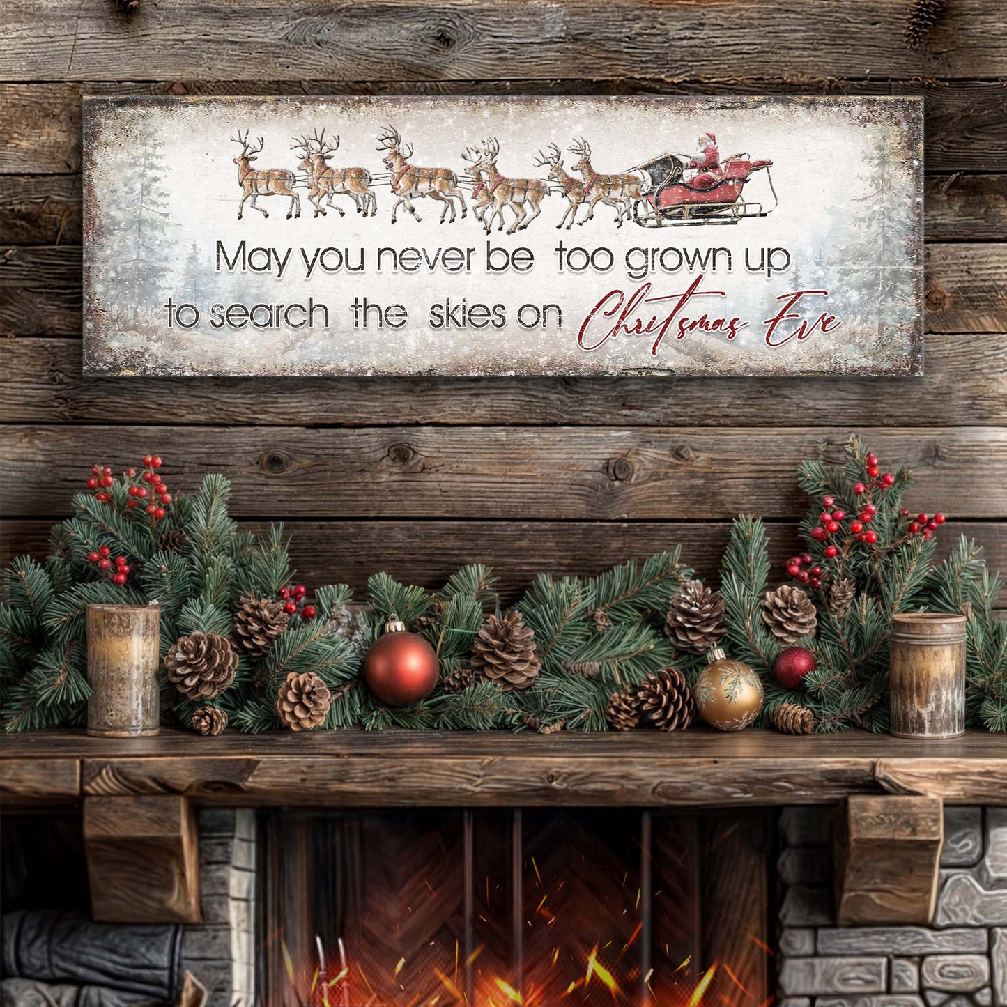 Search The Skies On Christmas Eve Sign II - Image by Tailored Canvases