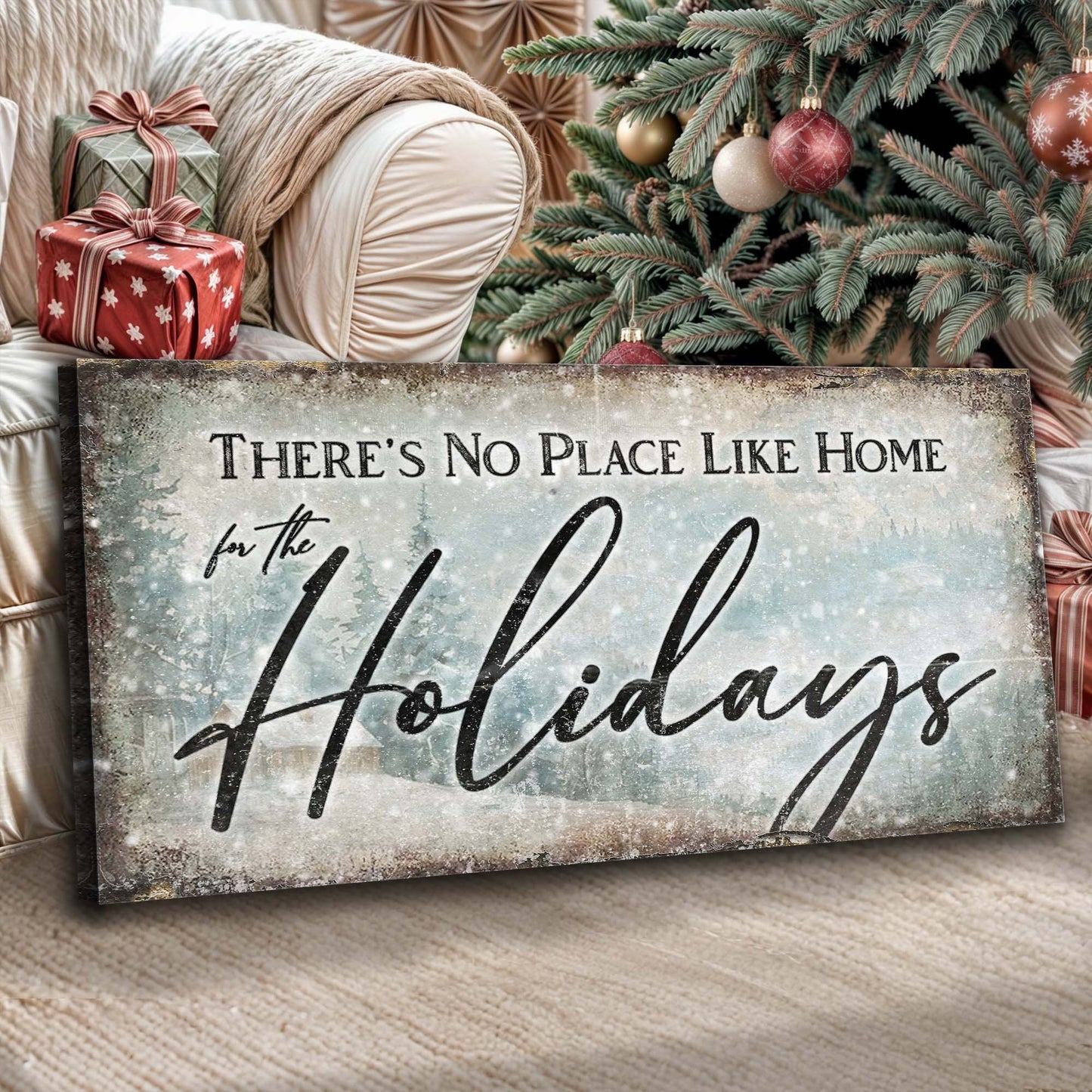 There's No Place Like Home For The Holidays Christmas Sign II