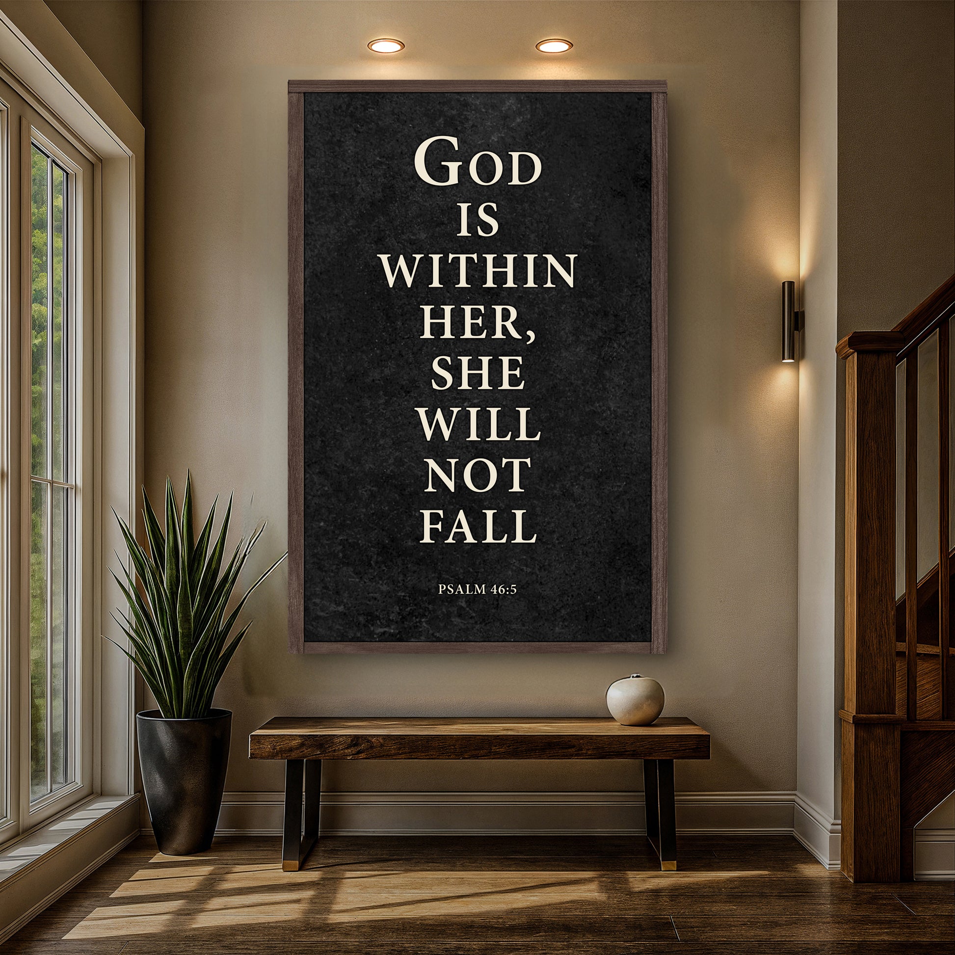 God Is Within Her She Will Not Fall Psalm 46:5 Faith Sign VIII