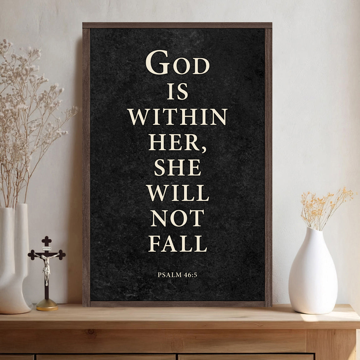 God Is Within Her She Will Not Fall Psalm 46:5 Faith Sign VIII