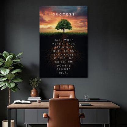 Roots Of Success Wall Sign