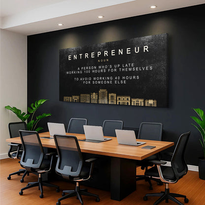 Entrepreneur Meaning Wall Sign