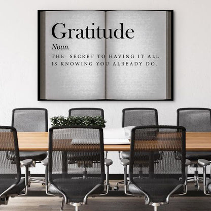 Gratitude - Open Book Wall Sign