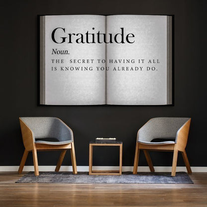 Gratitude - Open Book Wall Sign