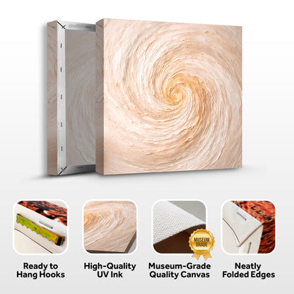 Neutral Gold Abstract — Large Spiral