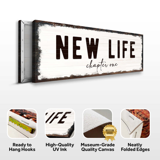 New Life Chapter One Sign Specs - Image by Tailored Canvases