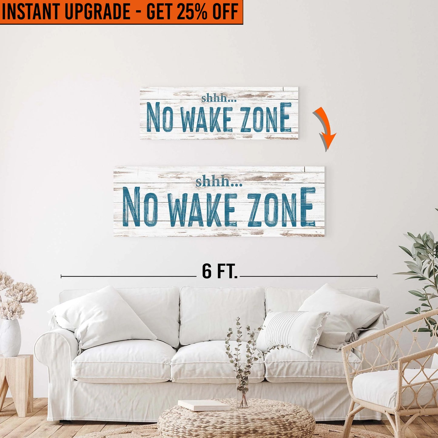 Upgrade Your 36x12 Inches Canvas 'No Wake Zone Sign XIII' To 48x16 Inches Canvas