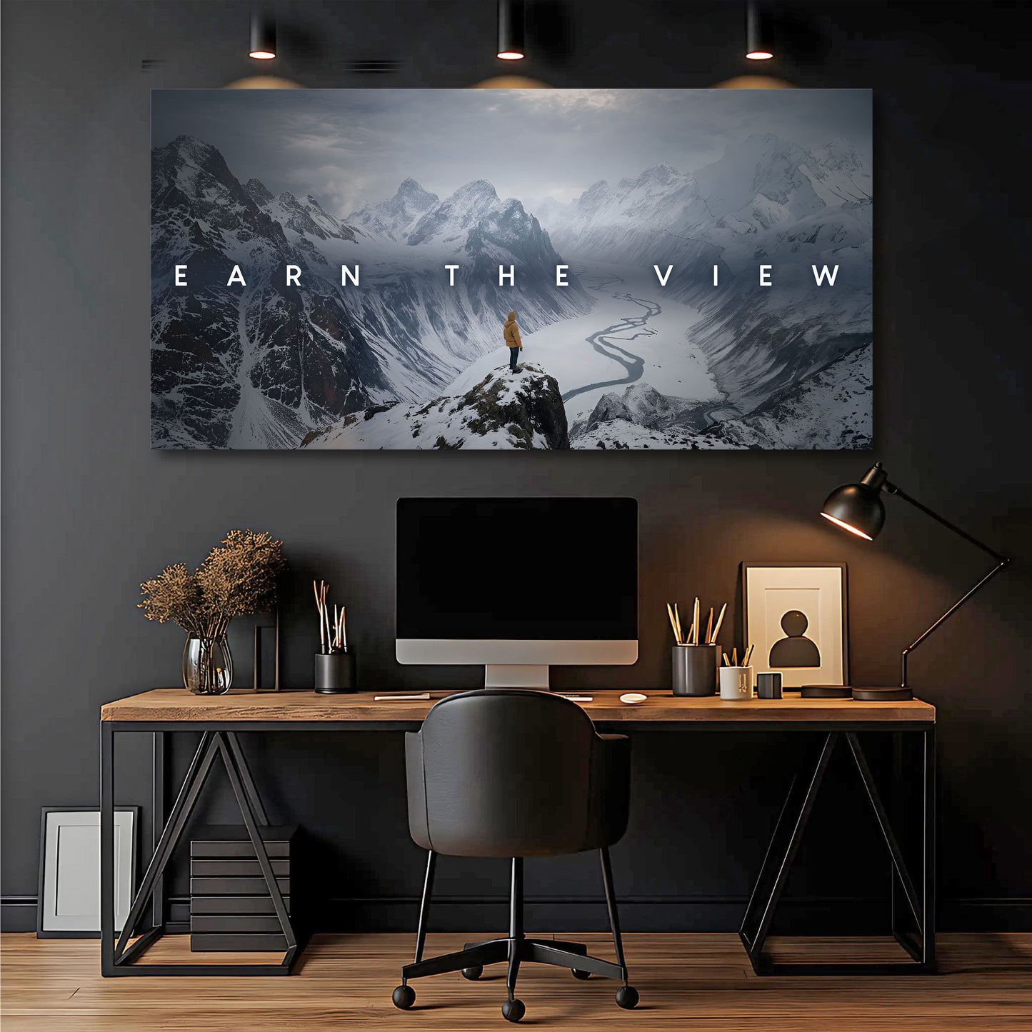 Earn The View Motivational  Wall Sign