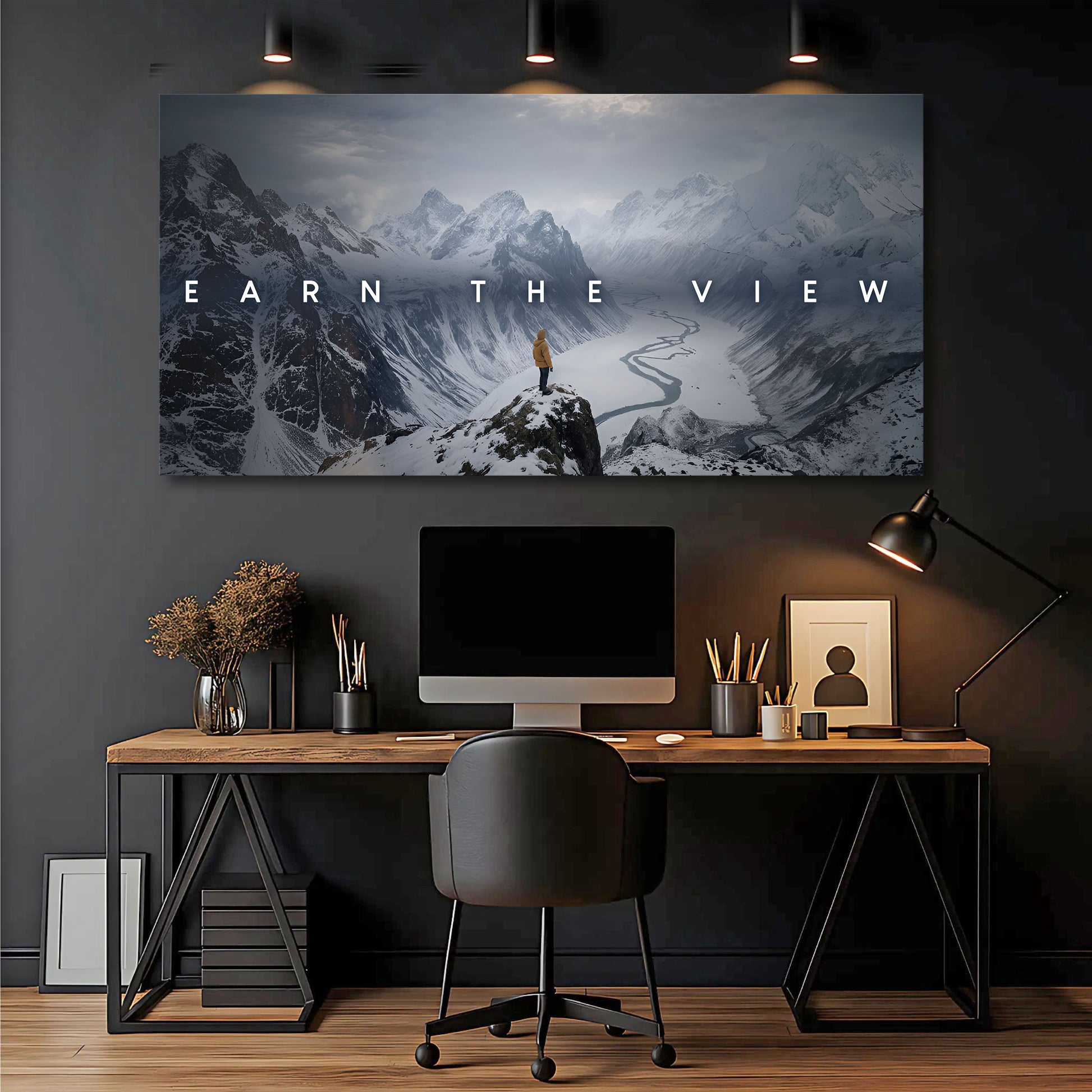 Earn The View Motivational  Wall Sign