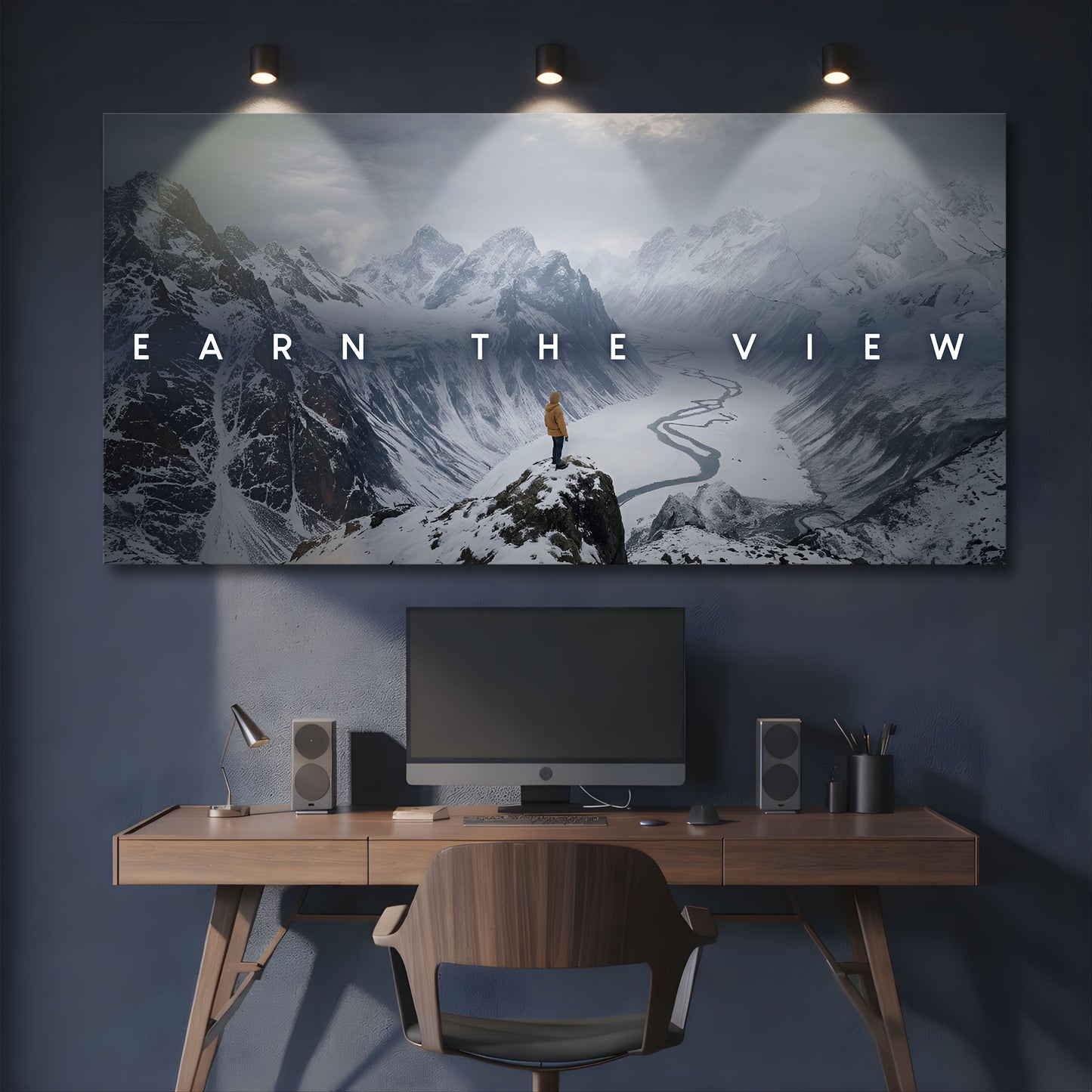 Earn The View Motivational  Wall Sign