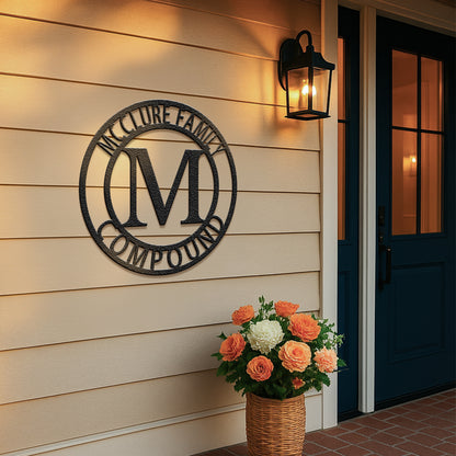 Letter Family Name - Steel Sign