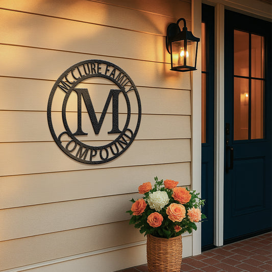 Letter Family Name - Steel Sign