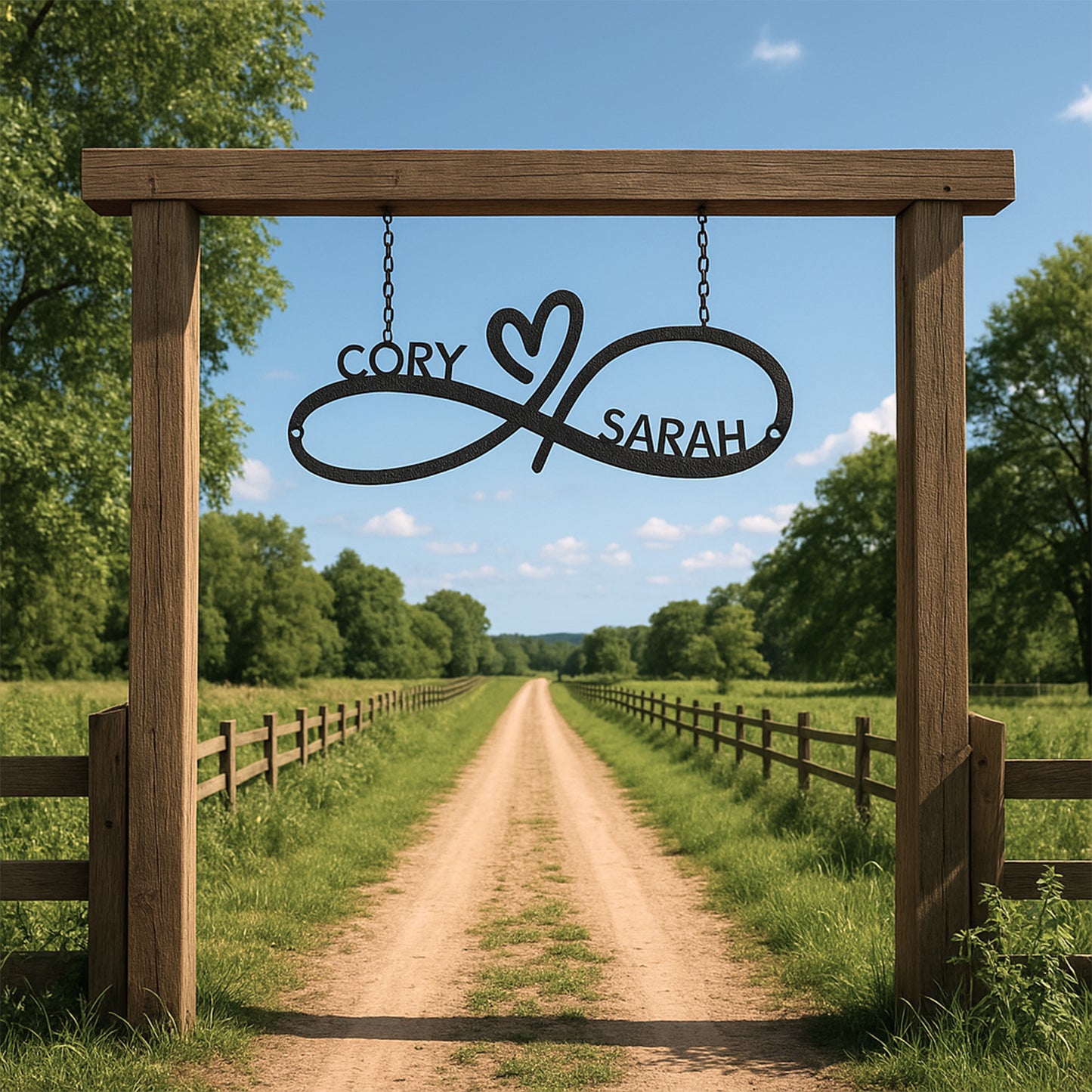 Infinity Couples Monogram - Steel Sign