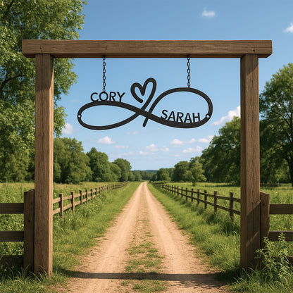 Infinity Couples Monogram - Steel Sign