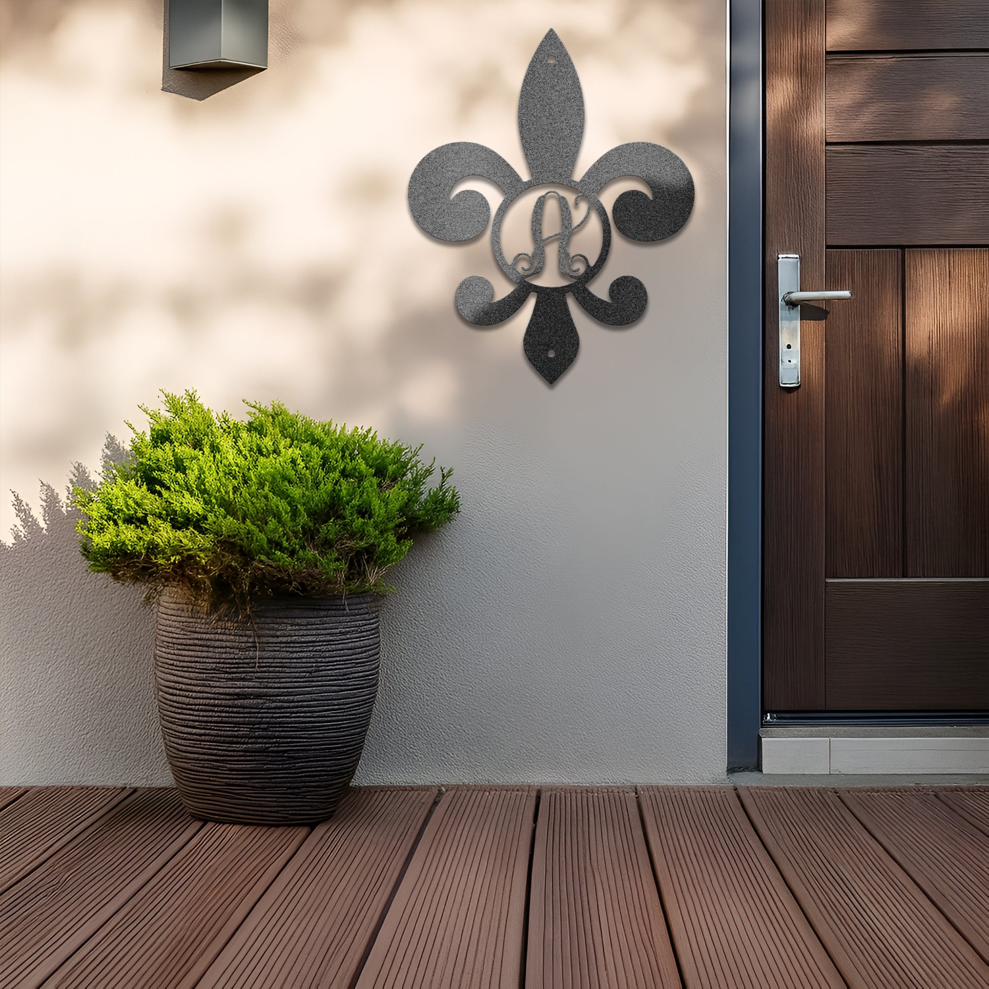 Fleur De Lis Initial - Steel Sign