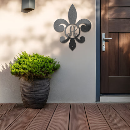 Fleur De Lis Initial - Steel Sign