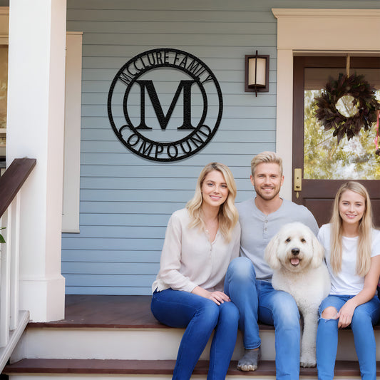 Letter Family Name - Steel Sign
