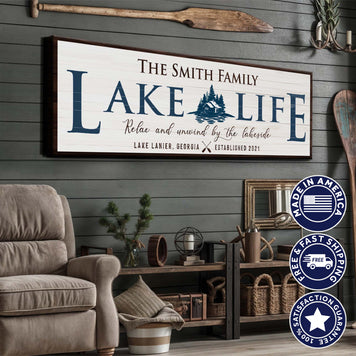 Personalized Lake Life Sign