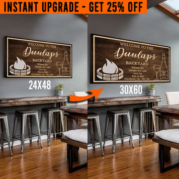 Upgrade Your 48x24 Inches 'Backyard Sign (Style 1) Canvas To 60x30 Inches