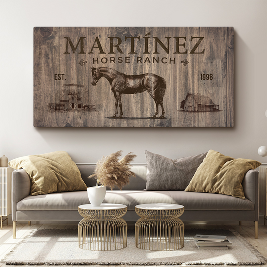 Vintage Horse Ranch Sign Style 3 - Image by Tailored Canvases