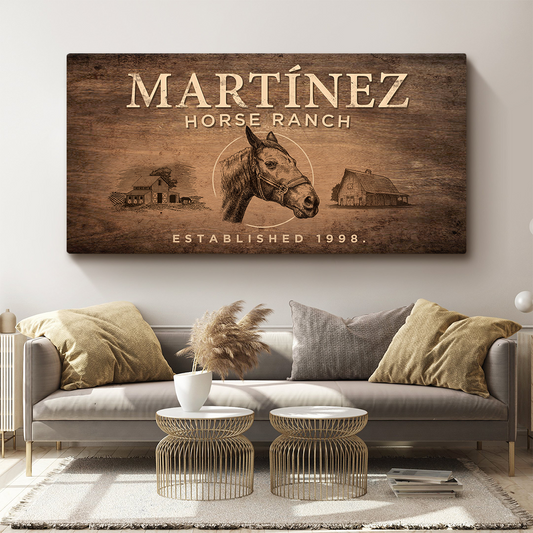 Vintage Horse Ranch Sign Style 4 - Image by Tailored Canvases