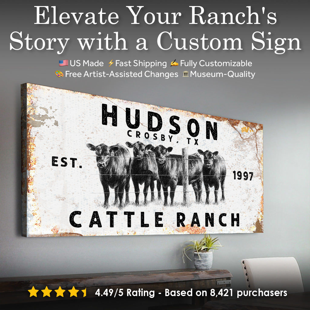 Cattle Ranch Rustic Sign (Free Shipping)