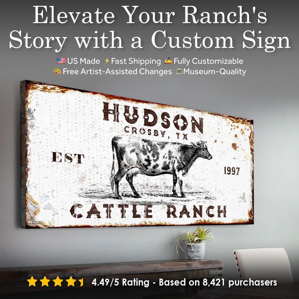 Cattle Ranch Rustic Sign