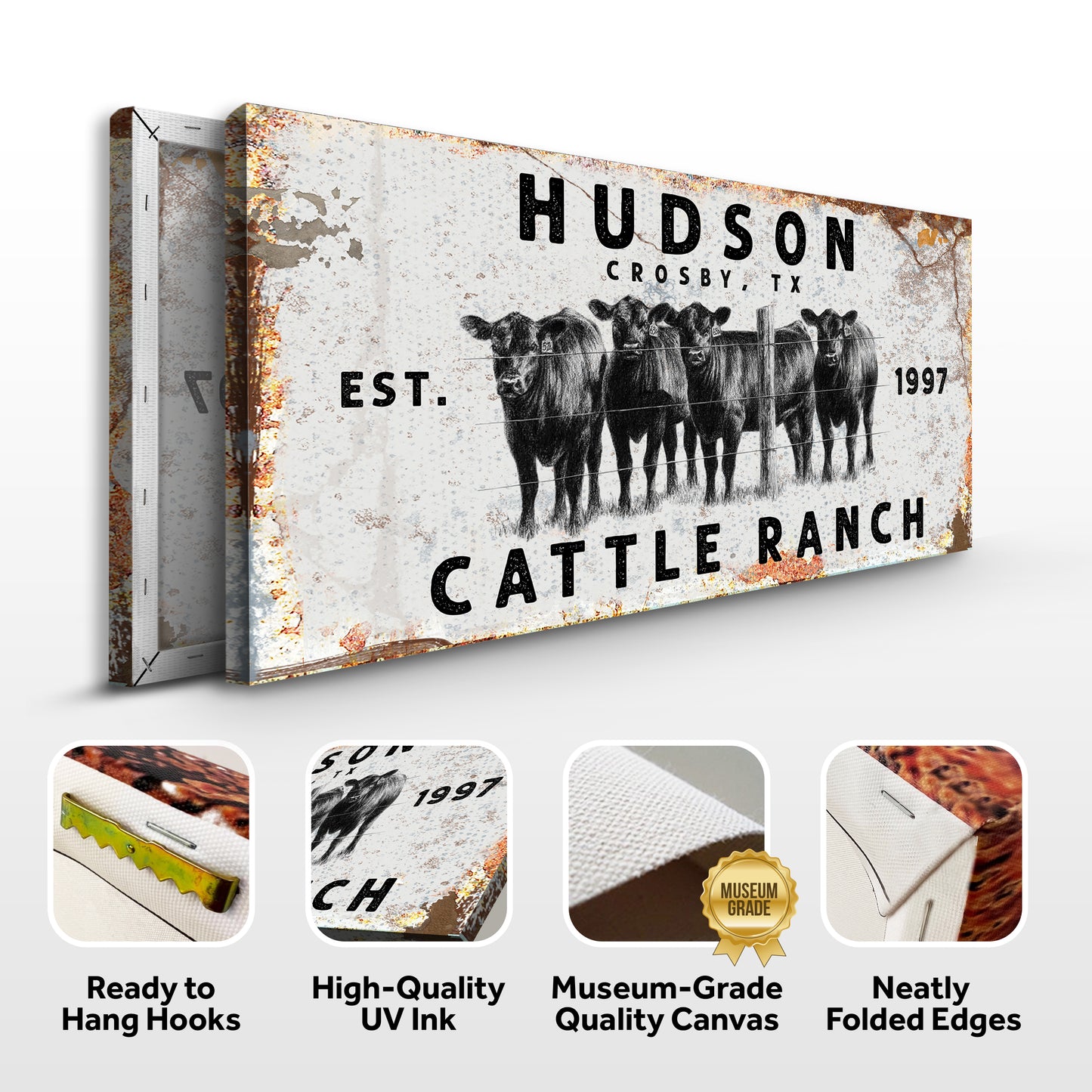 Personalized Cattle Ranch Rustic Sign II