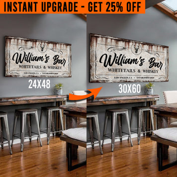 Upgrade Your 48x24 Inches 'Whitetails and Whiskey' (Style 1) Canvas To 60x30 Inches