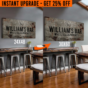 Upgrade Your 48x24 Inches 'Whitetails and Whiskey' (Style 2) Canvas To 60x30 Inches