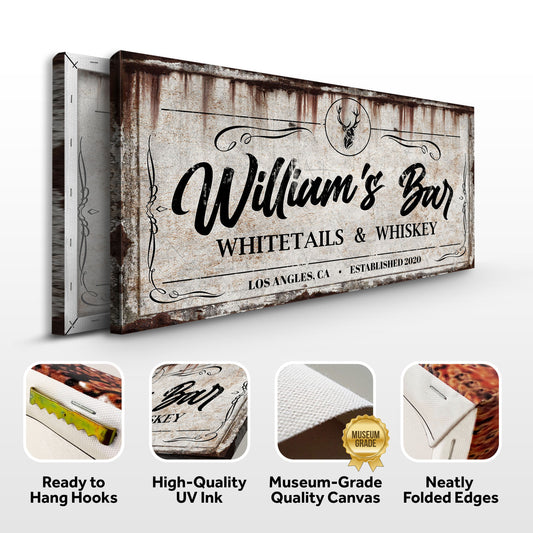 Whitetails and Whiskey Sign Style 2 - Image by Tailored Canvases