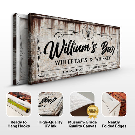 Whitetails and Whiskey Sign Style 2 - Image by Tailored Canvases