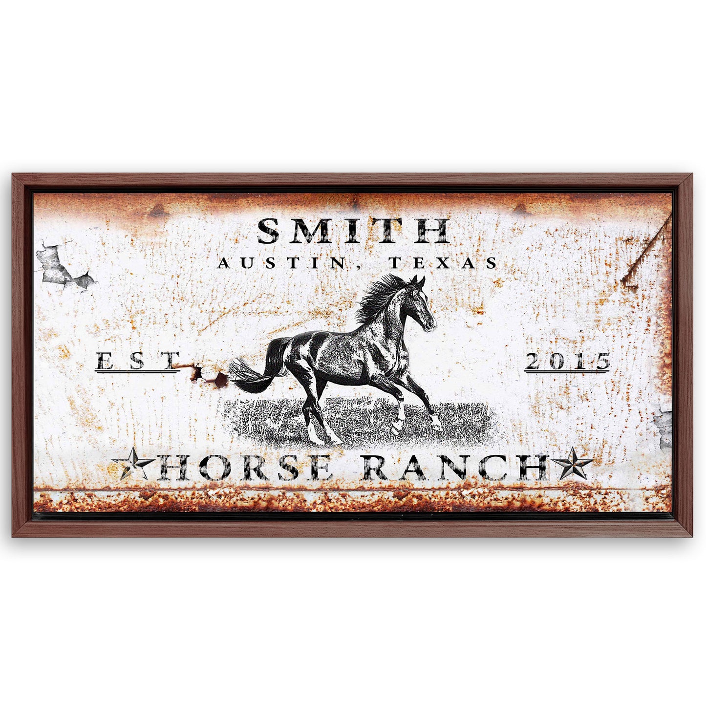 Save 33% When You Add A Frame To Your 48x24 Rustic Horse Ranch Sign Canvas Now