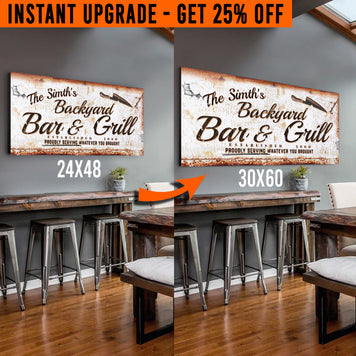 Upgrade Your 24x48 Inches 'Backyard Bar & Grill' (Style 2) Canvas To 60x30 Inches