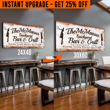 Upgrade Your 24x48 Inches 'Backyard Bar & Grill' (Style 3) Canvas To 60x30 Inches