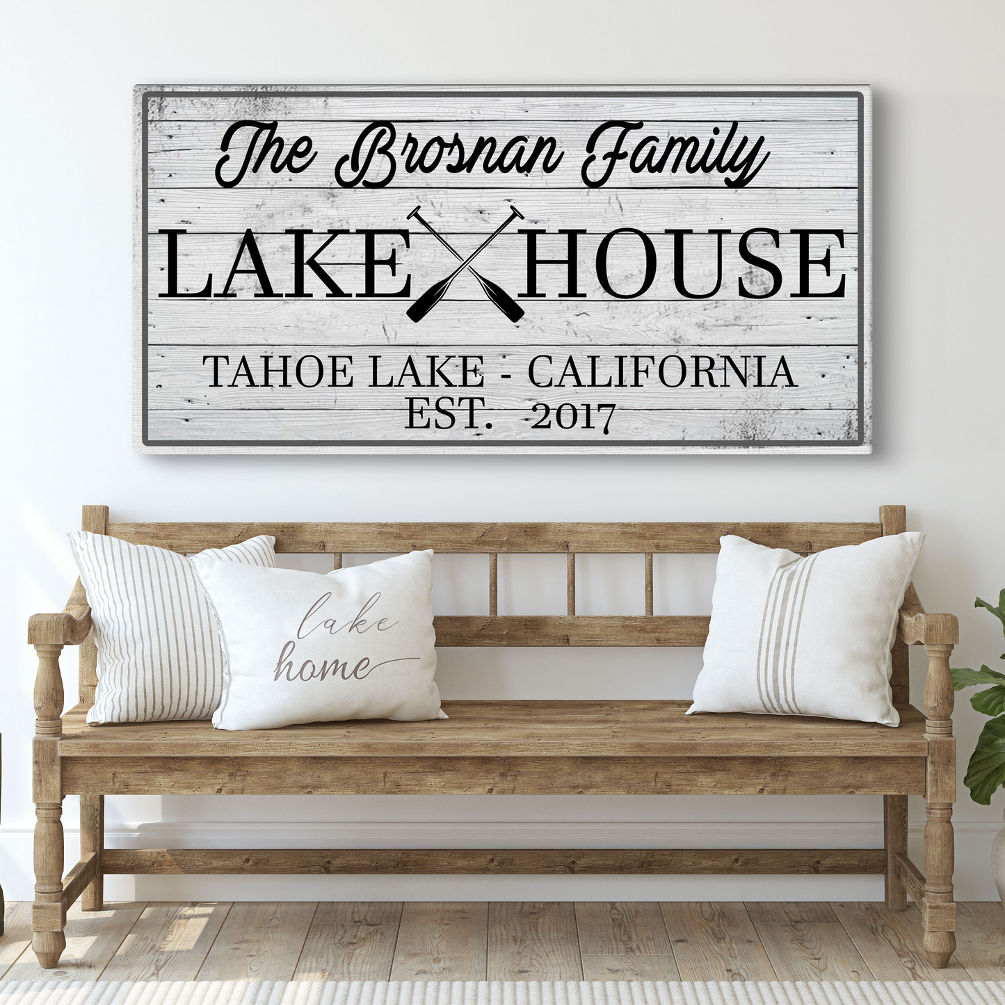 Family Lake House Paddle Sign