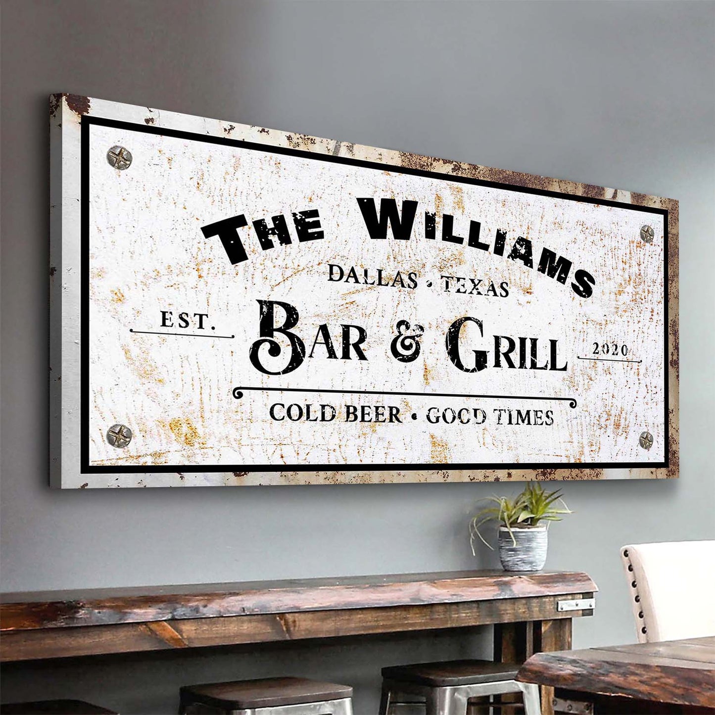 Bar and Grill Sign III Style 2 - Image by Tailored Canvases