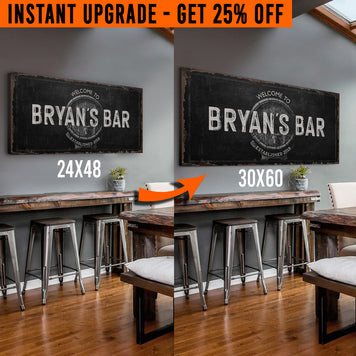 Upgrade Your 48x24 Inches 'Beer Barrel Bar' (Style 2) Canvas To 60x30 Inches