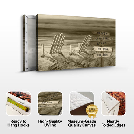 Monochrome Beach Name Sign - Image by Tailored Canvases