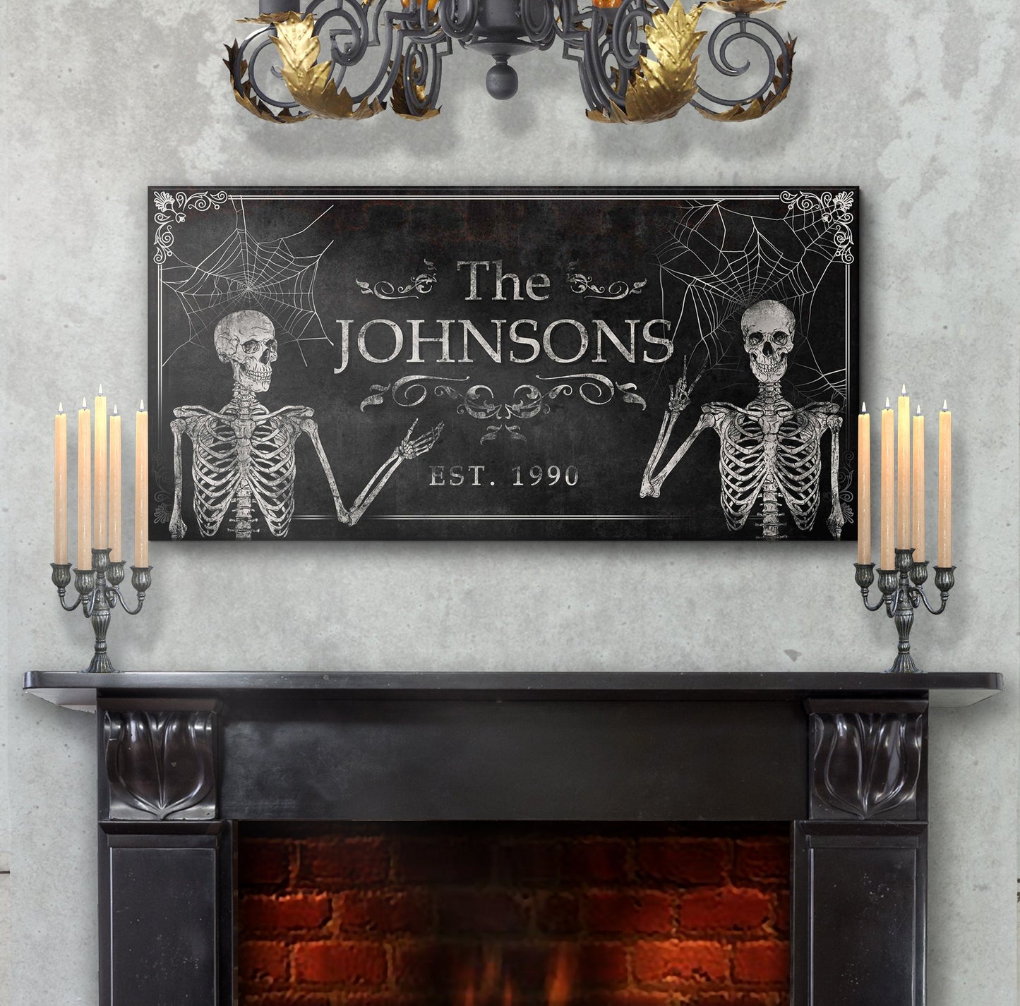 Gothic Family Sign - Personalized Gothic Art - Custom Family Sign