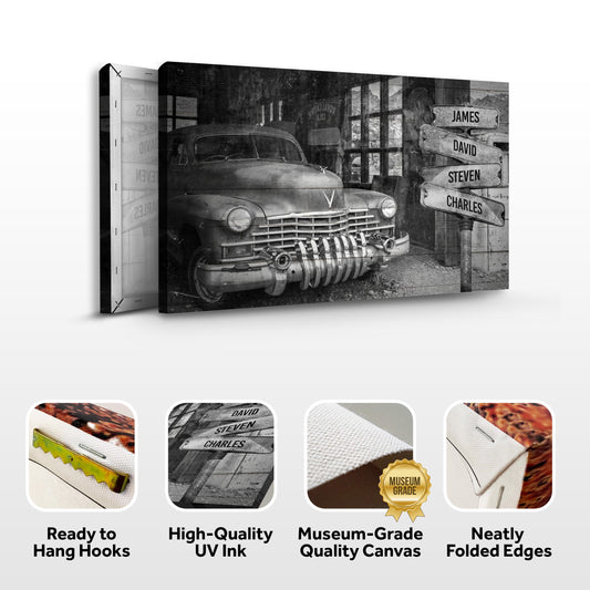 Vintage Car Family Name Sign