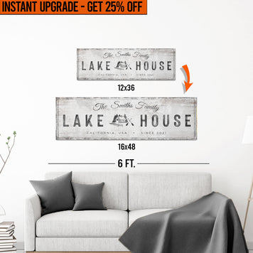 Upgrade Your 12x36 Inches 'Lake House Cabin' (Style 1) Canvas To 16x48 Inches