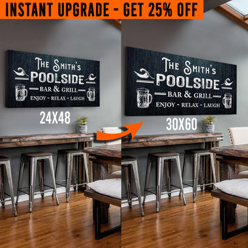 Upgrade Your 48x24 Inches 'Personalized Poolside Bar And Grill' (Style 2) Canvas To 60x30 Inches