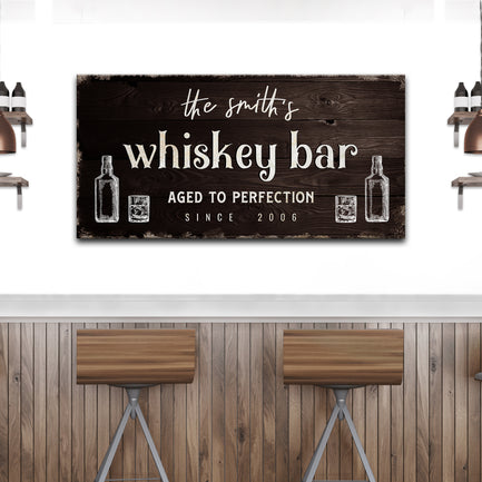 Whiskey Bar Sign Style 2 - Image by Tailored Canvases