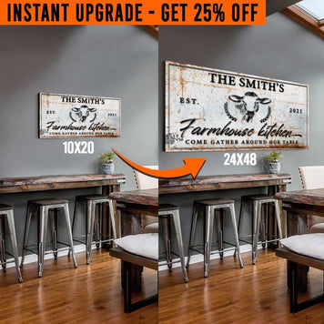 Upgrade Your 20x10 Inches 'Farmhouse Kitchen' (Style 1) Canvas To 24x48 Inches