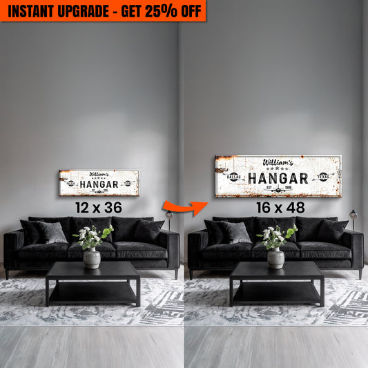 Upgrade Your 36x12 Inches Canvas 'Hangar Sign II' To 48x16 Inches Canvas