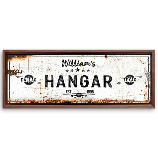 Save 33% When You Add A Frame To Your 16x48 Hangar Sign II Canvas Now