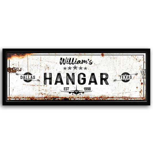 Save 33% When You Add A Frame To Your 16x48 Hangar Sign II Canvas Now